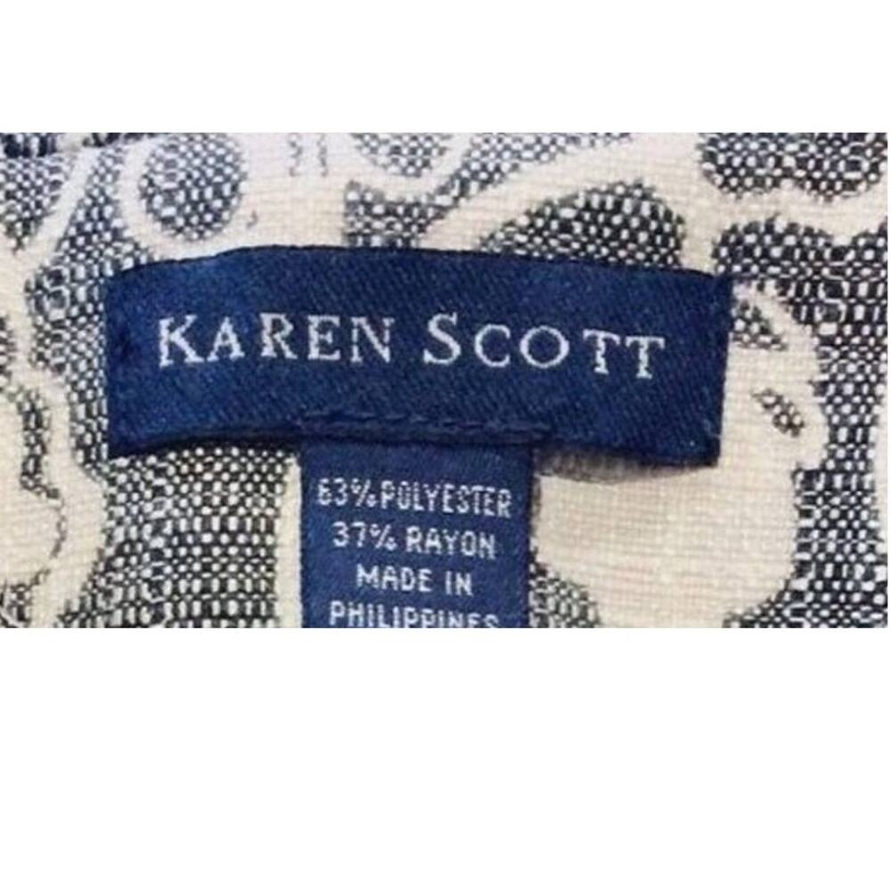KAREN SCOTT Long Sleeve Floral Blazer Jacket in Blue & White  SZ 2X - Picture 7 of 9